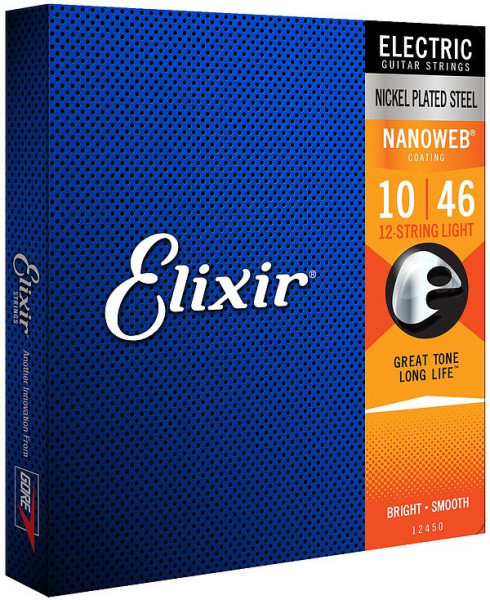 Elixir NanoWeb 12450 Light 12-String E-Gitarren Saiten