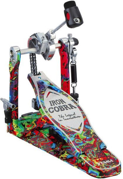 Tama HP900PMPR Iron Cobra Power Glide Single Pedal - Marble Psychedelic Rainbow Finish