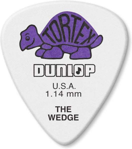 Dunlop Tortex Wedge Plektrum 1.14mm weiß 424R114