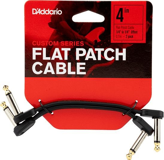 D Addario Custom Serie Flat Patch Kabel versetzt gewinkelt 10cm 2er Packung
