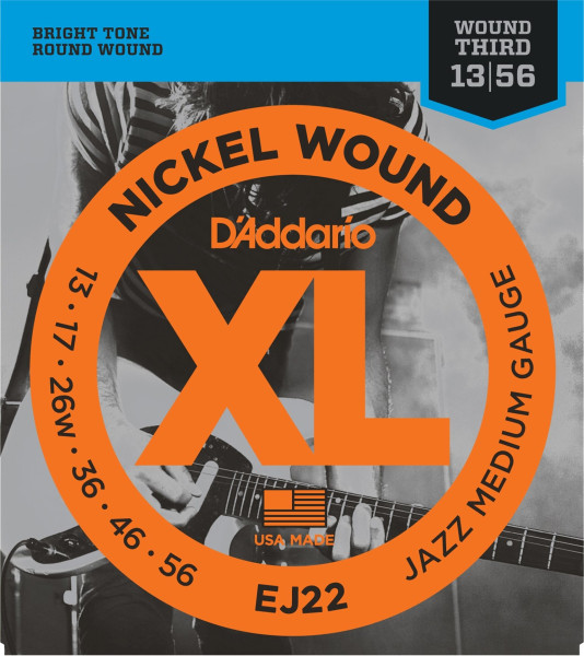 D Addario EJ 22 013-056 Nickel Wound Jazz Medium