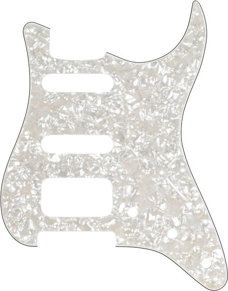 Fender Pickguard Strat HSS 11-Loch 4-lagig White Pearl