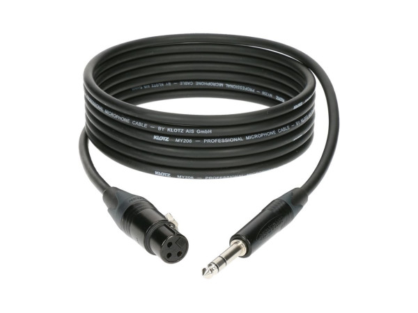 Klotz M1FS1B0200 2m Mikrofonkabel XLRfemale-Sym.Klinke (schwarz)