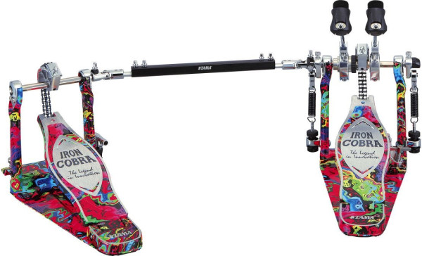 Tama HP900PWMPR Iron Cobra Power Glide Twin Pedal - Marble Psychedelic Rainbow Finish