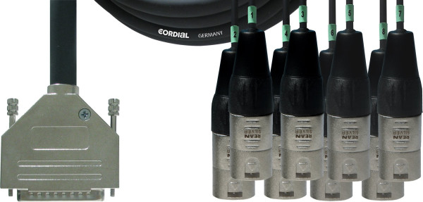 Cordial CFD 3 DMT Multicore analog 8Ch 3,0m SubD25/XLRm - Neutrik REAN