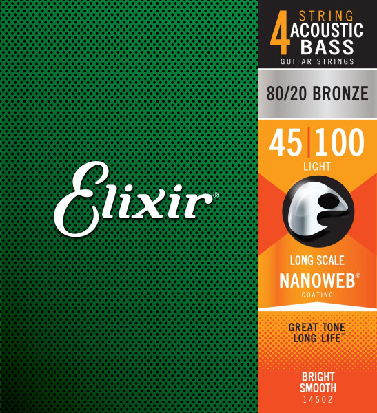 Elixir Nanoweb 14502 Bronze Akustikbass Saiten 045-100