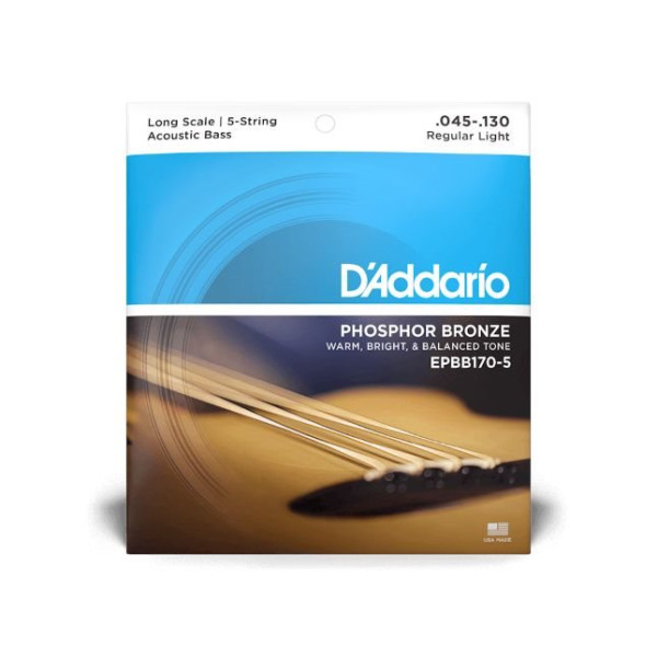 D Addario EPBB 170-5 Phosphor Bronze 045-130 Acoustic Bass 5-String