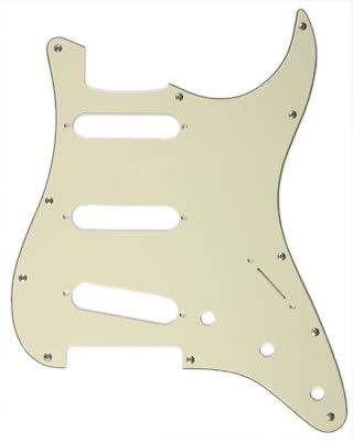 Fender Pickguard Strat 11-Loch 3-lagig Mint Green