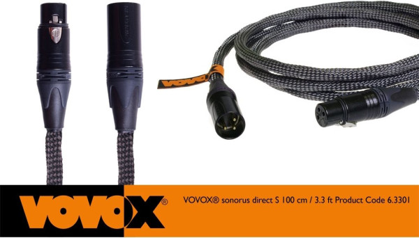 VoVox Sonorus direct S 1m XLRfemale/XLRmale Mikrofonkabel