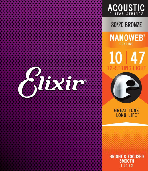 Elixir NanoWeb Bronze 11152 Light 12-String 010-047