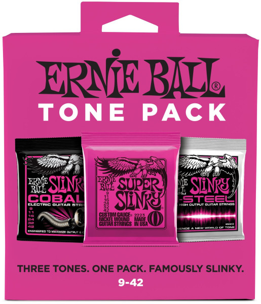 Ernie Ball 3333 Tone Pack 3er Saitensatz 009-042 Slinky/Slinky - Cobalt/Slinky - M-Steel