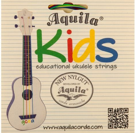 Aquila Multi-Color Educational Ukulele String Set - GCEA Tuning (High-G) 160U - Kids Series