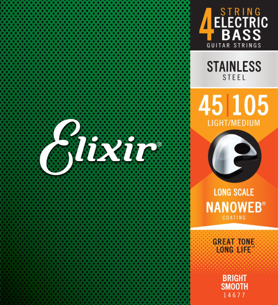 Elixir NanoWeb 14677 Stainless Steel Medium 045-105 E-Bass Saiten