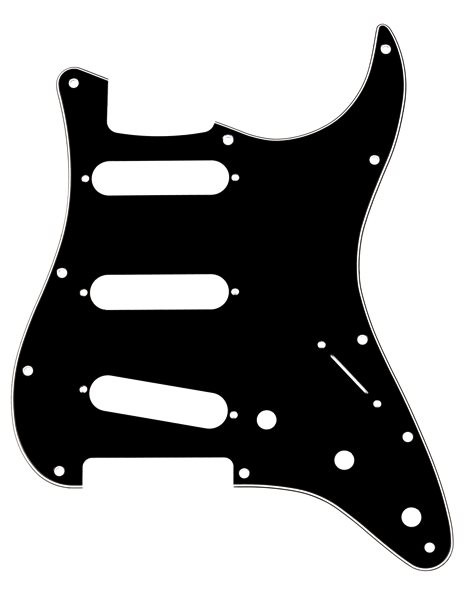 Fender Pickguard Strat 11-Loch 3-lagig Black