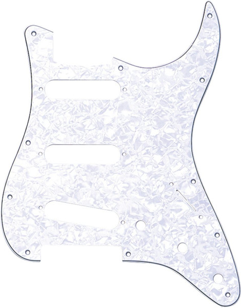 Fender Pickguard Strat 11-Loch 4-lagig White Pearl