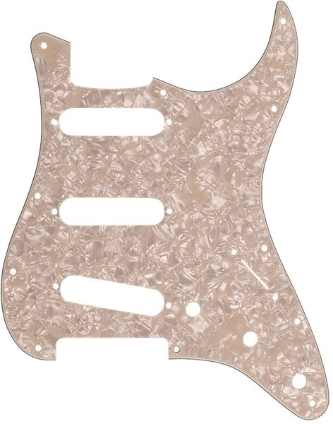Fender Pickguard Strat 11-Loch 4-lagig Aged White Moto