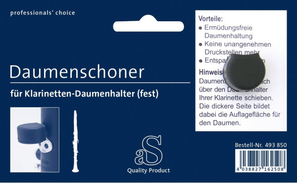 A&S Daumenschoner Klarinette (für festen Daumenhalter) 493 850