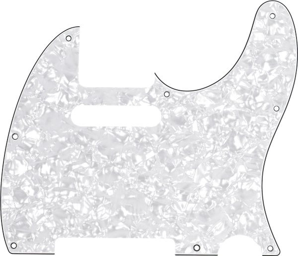 Fender Pickguard Tele 8-Loch 4-lagig White Pearl