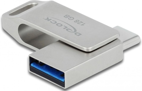 Delock Dual USB 5 Gbps USB-C + Typ-A Speicherstick 128GB - Metallgehäuse